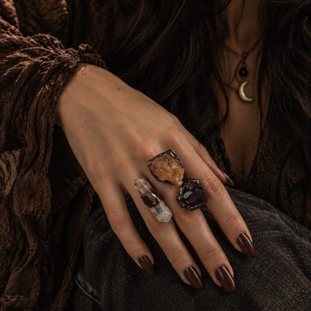 Citrine Amethyst Ring
