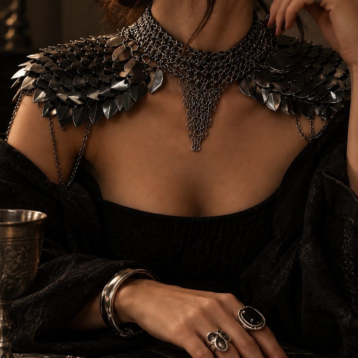 Mermaid Scale Shoulder Necklace